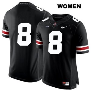Women's NCAA Ohio State Buckeyes Kendall Sheffield #8 College Stitched No Name Authentic Nike White Number Black Football Jersey EJ20F24FJ